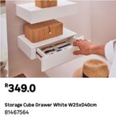 Storage Cube Drawer White W25 x D40cm 81467564