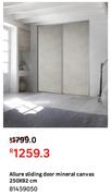 Allure Sliding Door Mineral Canvas 250 x 92cm 81459050