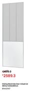 Industrial Sliding Wardrobe Door (White) H250 x W91cm 81445147