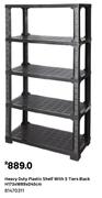 Heavy Duty Plastic Shelf With 5 Tiers Black H173 x W89 x D45cm 81470311
