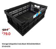 Storage Collapsible Crate Black W23 x D40 x H60cm 81484816