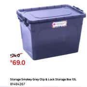 Storage Smokey Grey Clip & Lock Storage Box 13L 81484267