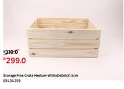 Storage Pine Crate Medium W50 x D40 x H21.5cm 81434319