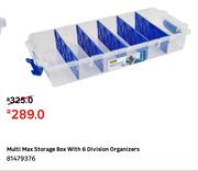 Multi Max Storage Box With 6 Division Organizers 81479376