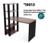 Study Desk & Home Office 4 Tier Bookshelf Combo (Cedar Black) d0f8c76a