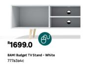 BAM! Budget TV Stand (White) 777a3a4c