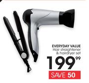 Everyday Value Hair Straightener & Hairdryer Set
