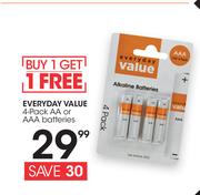 Everyday Value 4-Pack AA Or AAA Batteries-1+1