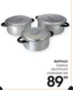 Buffalo 3-Piece Aluminium Cookware Set