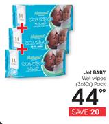 Jet Baby Wet Wipes 3x80's Per Pack