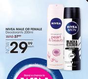Nivea Male Or Female Deodorants-200ml Each