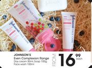 Johnson's Even Complexion Range Day Cream-50ml, Soap-100g, Face Wash-100ml Each