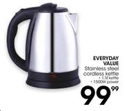 Everyday  Value Stainless Steel Cordless Kettle
