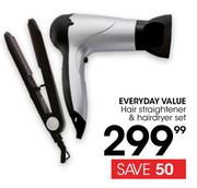 Everyday Value Hair Straightener & Hairdyer Set