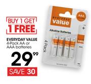 Everyday Value 4-Pack AA Or AAA Batteries