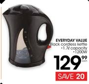 Everyday  Value Black Cordless Kettle 