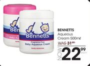 Bennetts Aqueous Cream-500ml Each