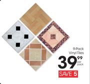 9 Pack Vinyl Tiles-Per Pack