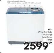 KIC 13Kg White Twin Tub Washing Machine