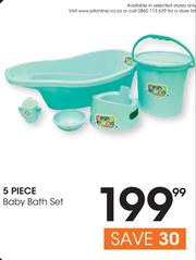 Baby bath set at jet outlet