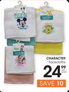 Character Facecloths-Per Pack