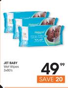 Jet Baby Wet Wipes-3 x 80's
