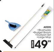 Addis Brushware, Budget Broom, Dustpan Set, Large Mop-Each