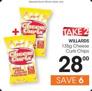 Willards Cheese Curls Chips-2 x 135g