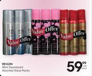 Revlon Deodorant Assorted Value Pack-90ml Per Pack