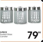 3 Piece Frosted Glass Canister
