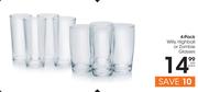 4 Pack Willy, Highball Or Zombie Glasses-Per Pack