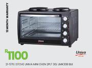 Univa 2 Plate 30L Mini Oven Stove BLK UMK30B 21-576
