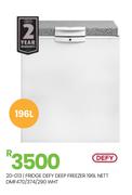 Defy 196L Nett Deep Freezer/Fridge DMF470/374/290 WHT 20-013