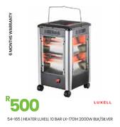 Luxell 10 Bar 2000W BLK/Silver Heater LX-1701H 54-165