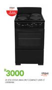 Univa 3 PLT Compact BLK Stove U305-1/U305B 21-474