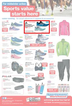 Sportsmans Warehouse : Sports Value Starts Here (24 Jul - 10 Aug 2014), page 1