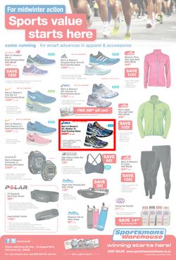 Sportsmans Warehouse : Sports Value Starts Here (24 Jul - 10 Aug 2014), page 1
