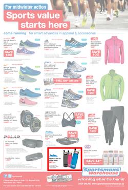 Sportsmans Warehouse : Sports Value Starts Here (24 Jul - 10 Aug 2014), page 1