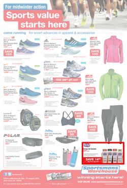 Sportsmans Warehouse : Sports Value Starts Here (24 Jul - 10 Aug 2014), page 1