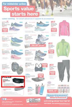Sportsmans Warehouse : Sports Value Starts Here (24 Jul - 10 Aug 2014), page 1