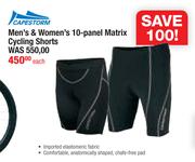 Capestorm Men's Women's 10-Panel Matrix Cycling Shorts-Each