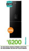 Hisense 263L Nett Black Mirror Fridge H370BMIB-WD/H370BMI-WD/H360BMI-WD 20-520