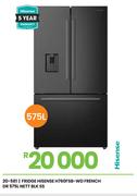 Hisense 575L Nett Blk SS French DR Fridge H760SB-WD 20-581