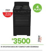Univa 4 PLT Blk Compact Stove U405-1/U405B 21-474