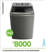 Midea 21Kg T/L Met Washing Machine MA500W210/G 22-338