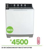 Defy 18Kg T/T WHT Washing Machine DTT180 22-281
