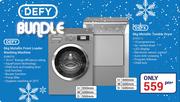 Defy 8Kg Metallic Front Loader Washing Machine DAW378 + 8Kg Metallic Tumble Dryer DTD311-Both For