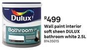 Dulux Bathroom White Interior Soft Sheen Wall Paint-2.5L