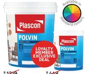Plascon Polvin Super Acrylic White Interior/Exterior Wall Paint-5L