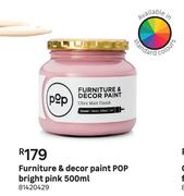 POP Bright Pink Furniture & Decor Paint-500ml